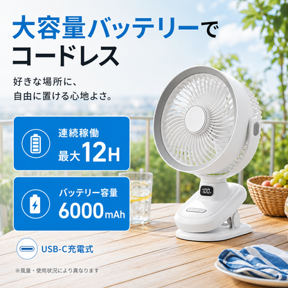 カゼメグリ™ 4WAYコードレスサーキュレーターファン